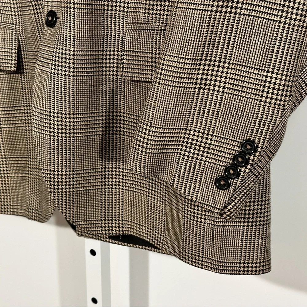 Italy Polo by Ralph Lauren Glen Plaid Wool Linen Blazer Quiet Luxury 44R